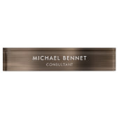 Bronze Brown Metallic Beruflich Business Namensplakette (Vorderseite)