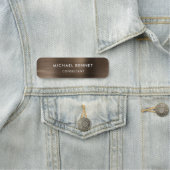 Bronze Brown Metallic Beruflich Business Namensschild (Beispiel)