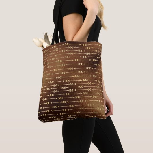 Bronze Brown Paint Golden Arrows Archer Tasche (Von Nahem)