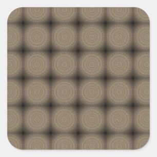 Bronze Brown Tan Colors Geometric Mandala Circles Quadratischer Aufkleber