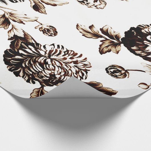 Bronze Brown Vintag Botanische Blumenstadt Geschenkpapier (Ecke)