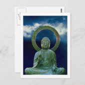 Bronze-Buddha-Foto Postkarte (Vorne/Hinten)