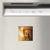 Bronze-Buddha-Statue mit Golden Bokeh-Hintergrund Magnet (In Situ (Geschirrspüler))