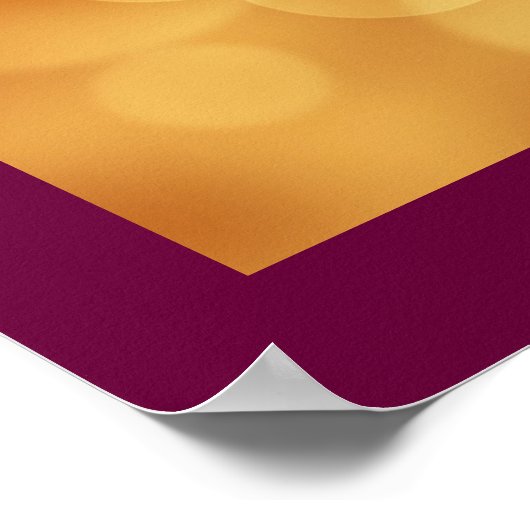 Bronze-Buddha-Statue mit Golden Bokeh-Hintergrund Poster (Ecke)