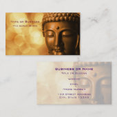 Bronze-Buddha-Statue mit Golden Bokeh-Hintergrund Visitenkarte (Vorne/Hinten)