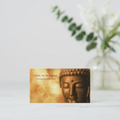 Bronze-Buddha-Statue mit Golden Bokeh-Hintergrund Visitenkarte (Stehend Vorderseite)