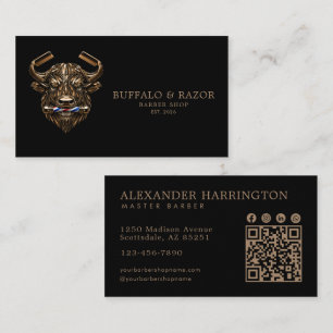 Bronze Buffalo Professional Friseursalon QR-Code Visitenkarte