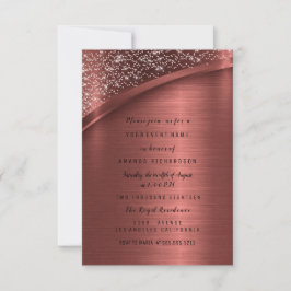 Bronze Burgund Glitzer Sweet 16. Geburtstagsparty Einladung