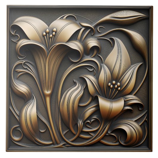 Bronze Calla Lily Fliese (Vorderseite)