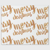 Bronze Calligraphy Frohe Weihnachten Geschenkpapier (Flach)