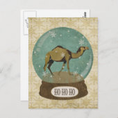 Bronze Camel Snowglobe Postcard Postkarte (Vorne/Hinten)