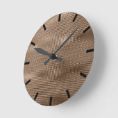 Bronze Coffee Minimal Metallic Grill Streifen schw Runde Wanduhr (Winkel)