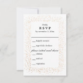 Bronze Confetti Burst Wedding RSVP Card (Vorderseite)
