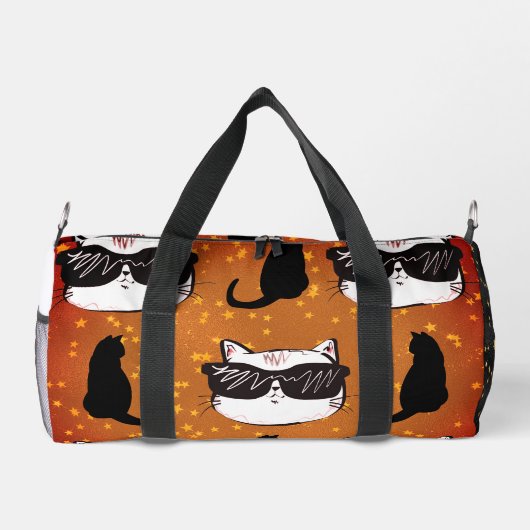 Bronze Coole Katzen Druckknacken Nähtasche Duffle Bag (Rückseite)