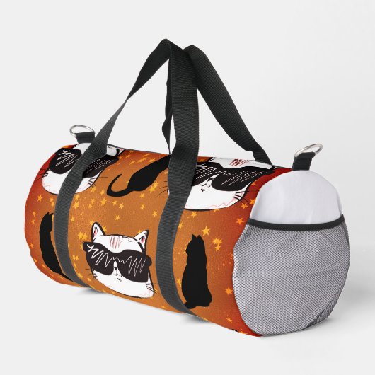 Bronze Coole Katzen Druckknacken Nähtasche Duffle Bag (Rechte Ecke)