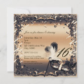 Bronze & Creme Masquerade MASSE - Museo d'arte del Einladung (Rückseite)