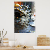 Bronze-Drache - Shanghai, China Poster (Küche)