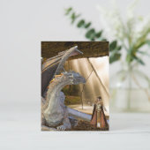 Bronze-Drache und Prinzessin Elf Postkarte (Stehend Vorderseite)