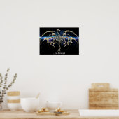 Bronze Dragon auf dem Blitzstrahl Poster (Küche)