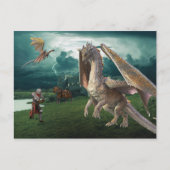 Bronze Dragon Fantasy Battle Postkarte (Vorderseite)