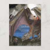 Bronze Dragon VS Warrior Postkarte (Vorderseite)