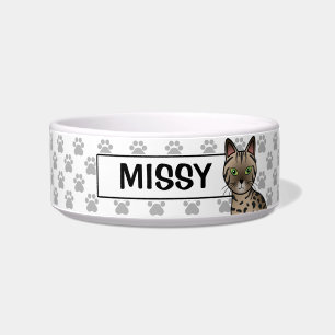 Bronze Egyptian Mau Cartoon-Illustration & Name Napf