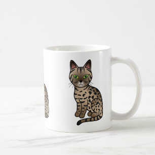 Bronze Egyptian Mau Cat Niedlicher Cartoon Zeichne Kaffeetasse