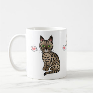 Bronze Egyptian Mau Katze süße Cartoon-Zeichnung Kaffeetasse