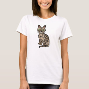 Bronze Egyptian Mau Katze süße Cartoon-Zeichnung T-Shirt