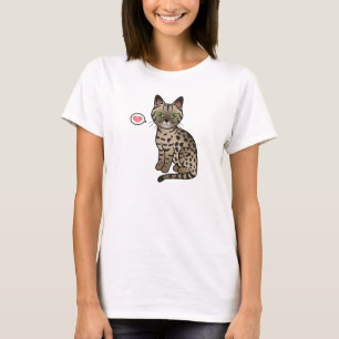 Bronze Egyptian Mau Katze süße Cartoon-Zeichnung T-Shirt