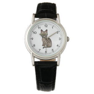 Bronze Egyptian Mau Niedlicher Cartoon Katze Illus Armbanduhr