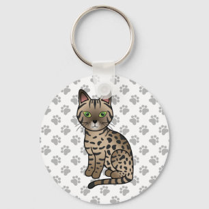 Bronze Egyptian Mau Niedlicher Cartoon Katze Illus Schlüsselanhänger