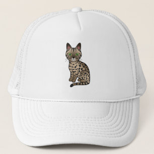 Bronze Egyptian Mau Niedlicher Cartoon Katze Illus Truckerkappe