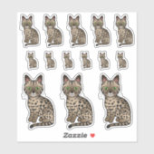 Bronze Egyptian Mau Niedlicher Cartoon Katzen Aufkleber (Blatt)