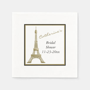 Bronze Eiffel Tower Paris Frankreich Brautparty Serviette