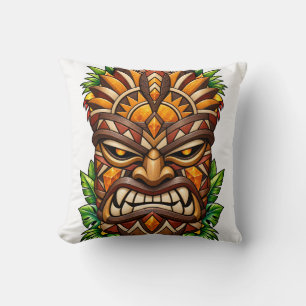 Bronze-Ember-Maske Tiki Kissen