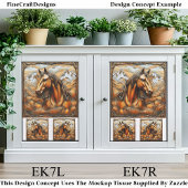 Bronze Embossed Mountain Horse EK7L Decoupage Seidenpapier