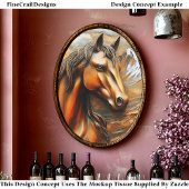 Bronze Embossed Mountain Horse EK7R Decoupage Seidenpapier