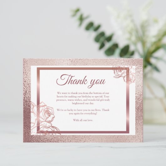 Bronze Erwachsene Doppelschwanz Geburtstag Dankeskarte (Stehend Vorderseite)