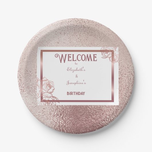 Bronze Erwachsene Doppelschwanz Geburtstag Pappteller (Vorderseite)