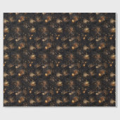 Bronze-Feuerwerk auf schwarz Geschenkpapier (Flach)