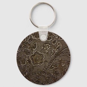 Bronze-Floral-Relief Schlüsselanhänger