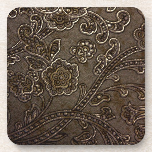 Bronze-Floral-Relief Untersetzer (Vorderseite)