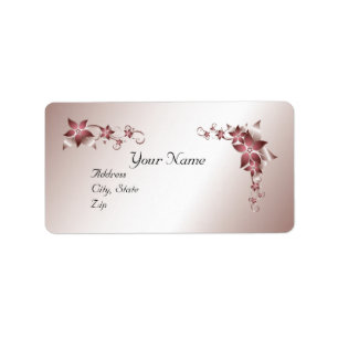 Bronze Floral Wedding Avery Label Adressaufkleber