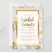 Bronze Foil & Marmor Brautparty Magneteinladung (Vorderseite)