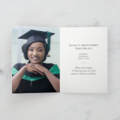 Bronze Foil Monogram Alphabet B Modernes Foto Grad Einladung (Innenseite)