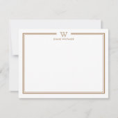 BRONZE formelle, klassische Monogramm-Familie Mitteilungskarte (Vorderseite)