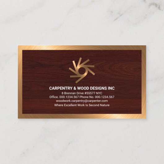 Bronze Frame Holz Grain Builder Visitenkarte (Rückseite)
