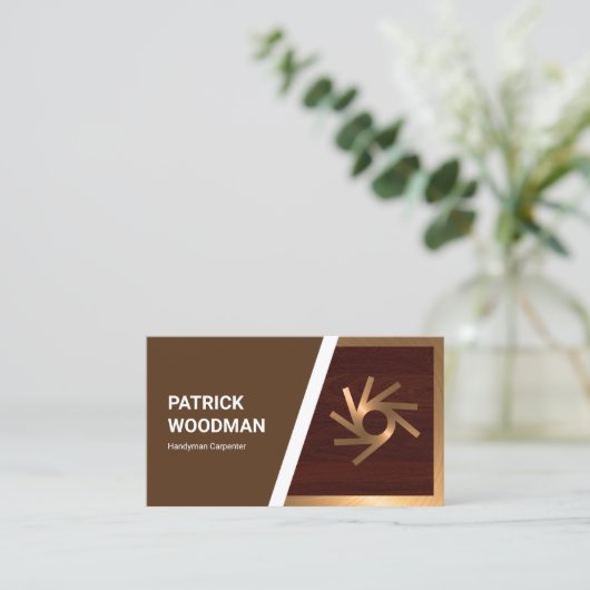 Bronze Frame Holz Grain Builder Visitenkarte (Stehend Vorderseite)