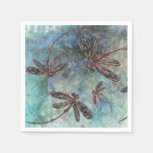 Bronze getippte Libellen Magic Sky Serviette (Vorderseite)